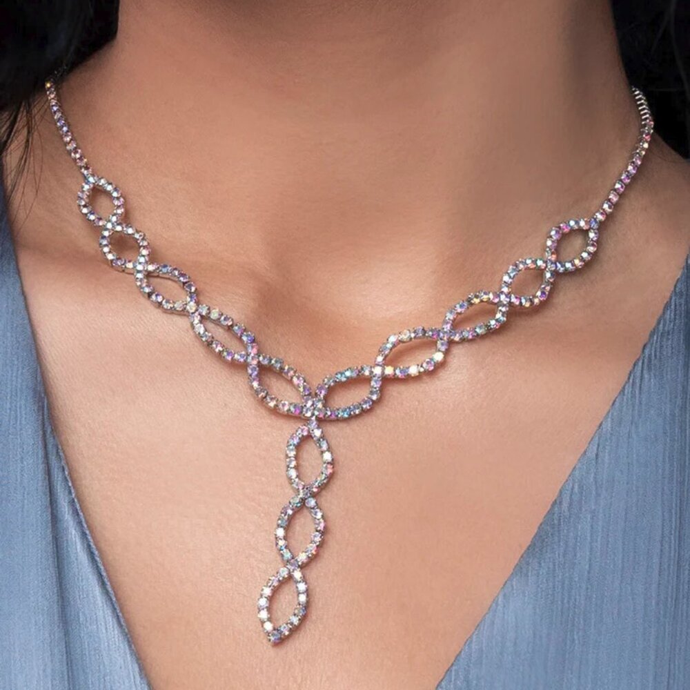Paparazzi Jewelry - Infinitely Icy - Multi Oil Spill Necklace - Vintage